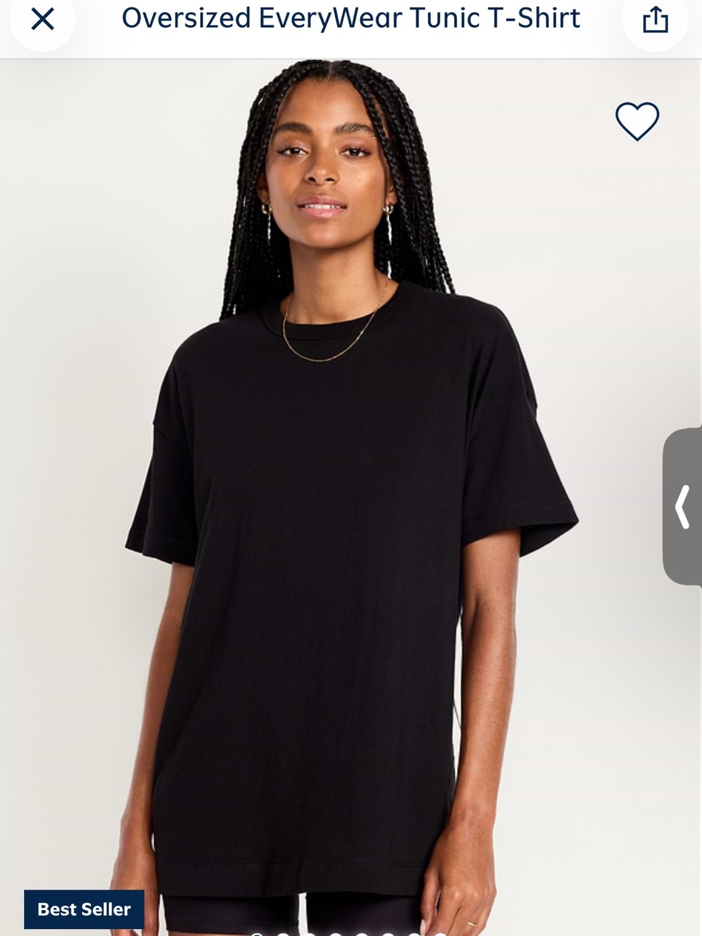 Old Navy Oversized EveryWhere Tunic T-shirt Black Short Sleeve  Tee Sz S